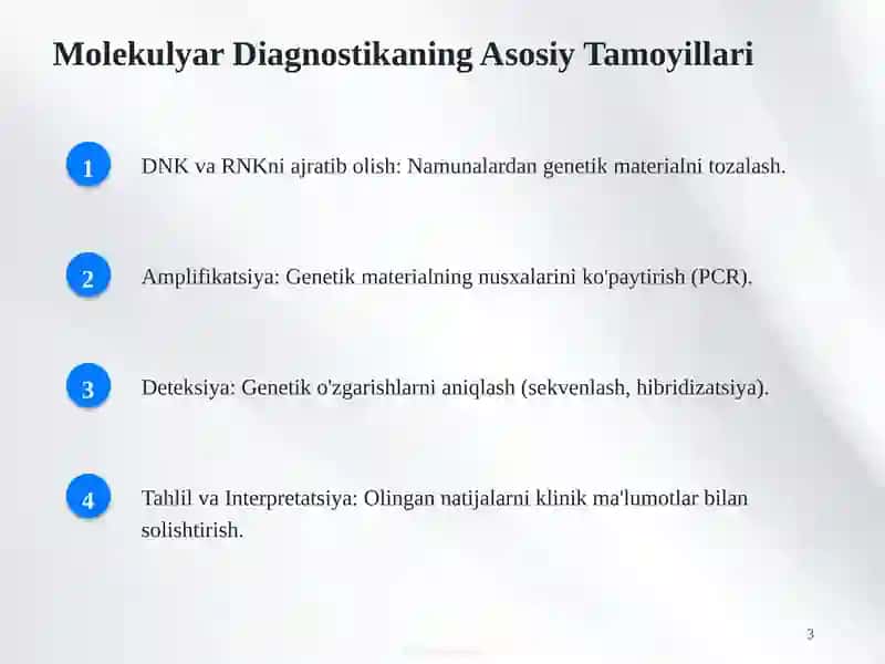 Genetik Kasalliklarning Molekulyar Diagnostikasi: Asosiy Tamoyillar va Zamonaviy Yondashuvlar 3