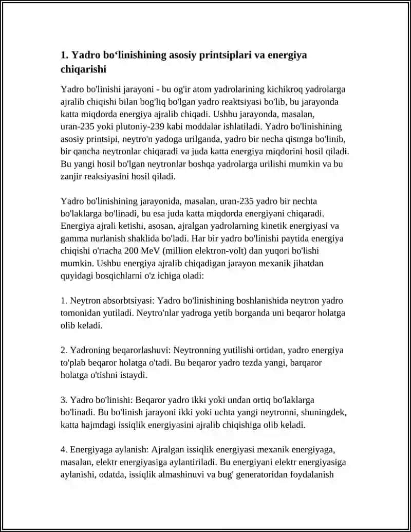 YADROVIY BO‘LINISH ORQALI ENERGIYA OLISH 3