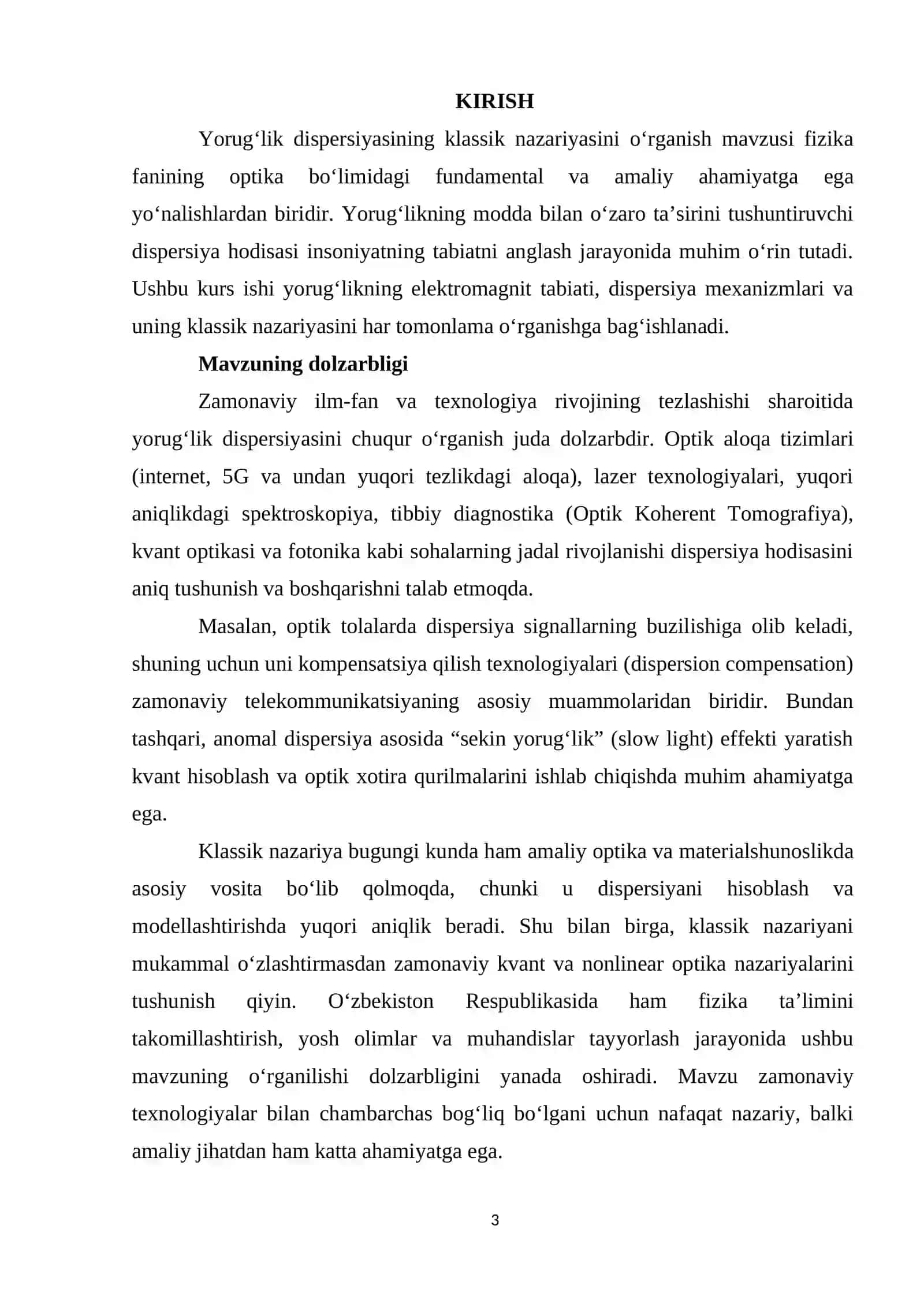 YORUG‘LIK DISPERSIYASINING KLASSIK NAZARIYASINI O‘RGANISH 3