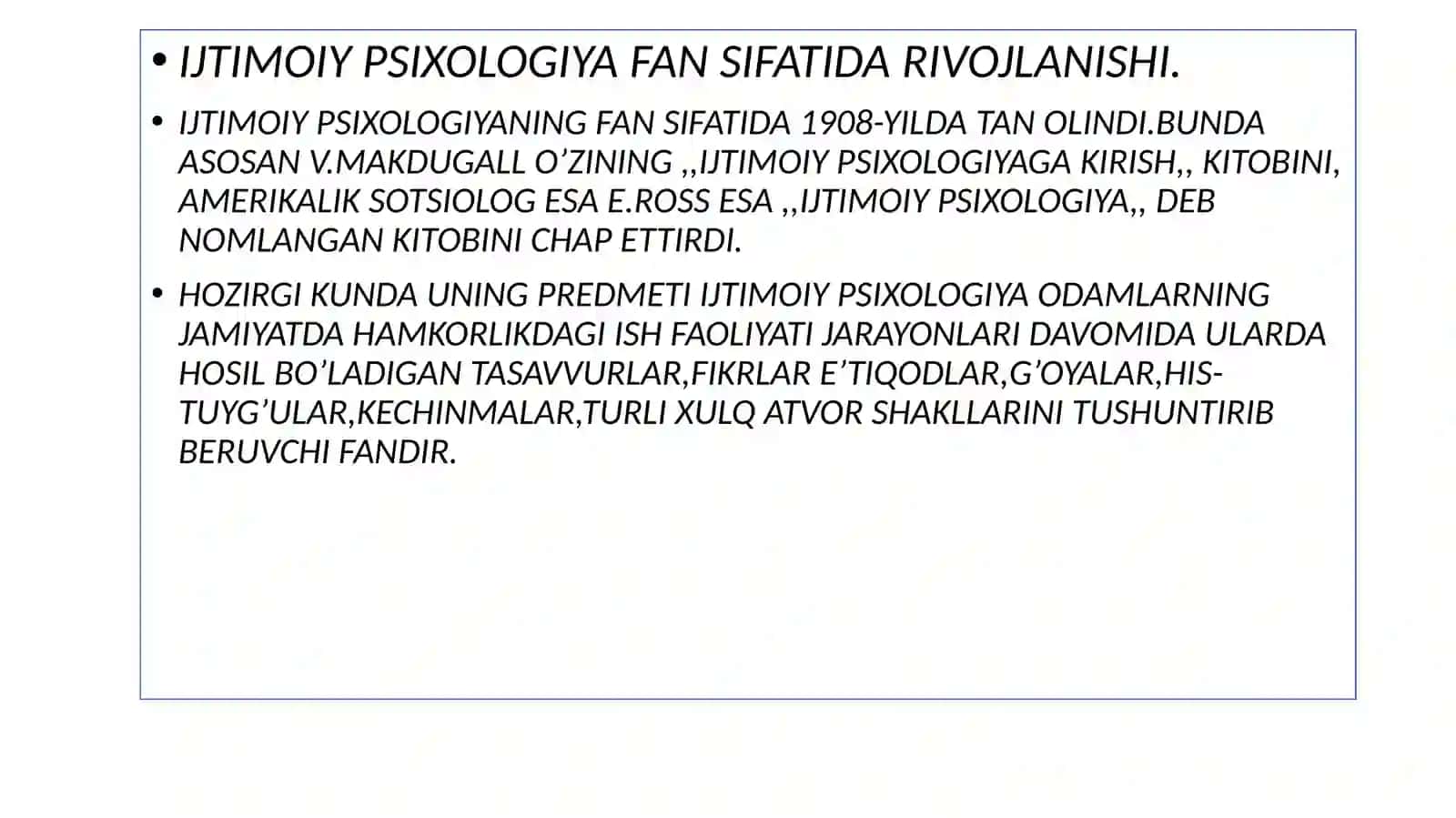 IJTIMOIY PSIXOLOGIYA FAN SIFATIDA RIVOJLANISHI 3
