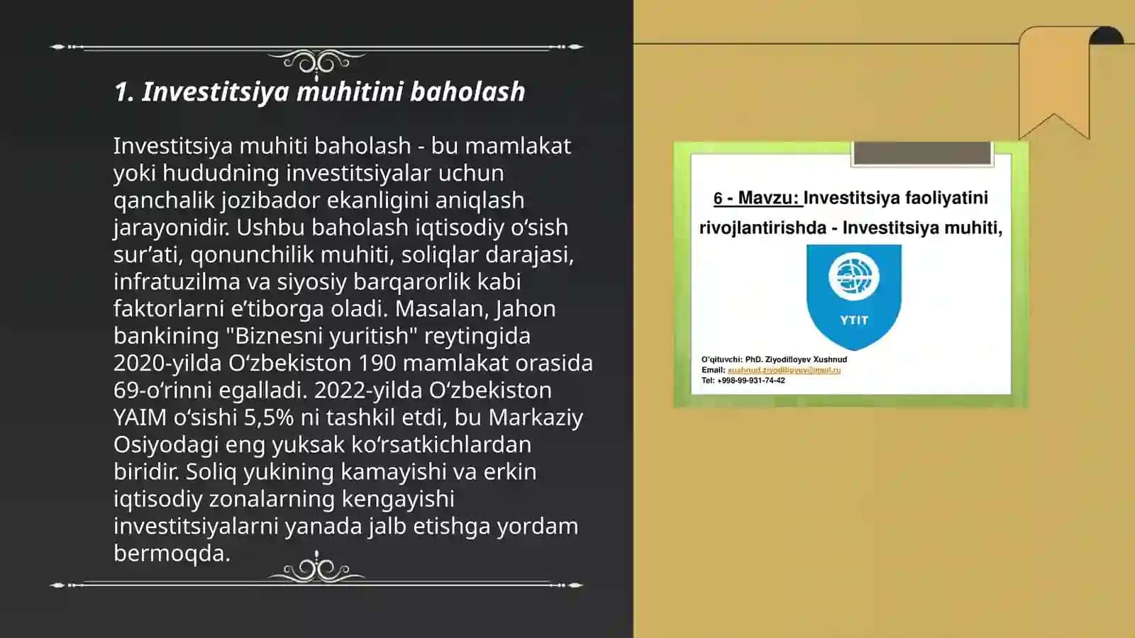 Investitsiya faoliyati va infratuzilma 3