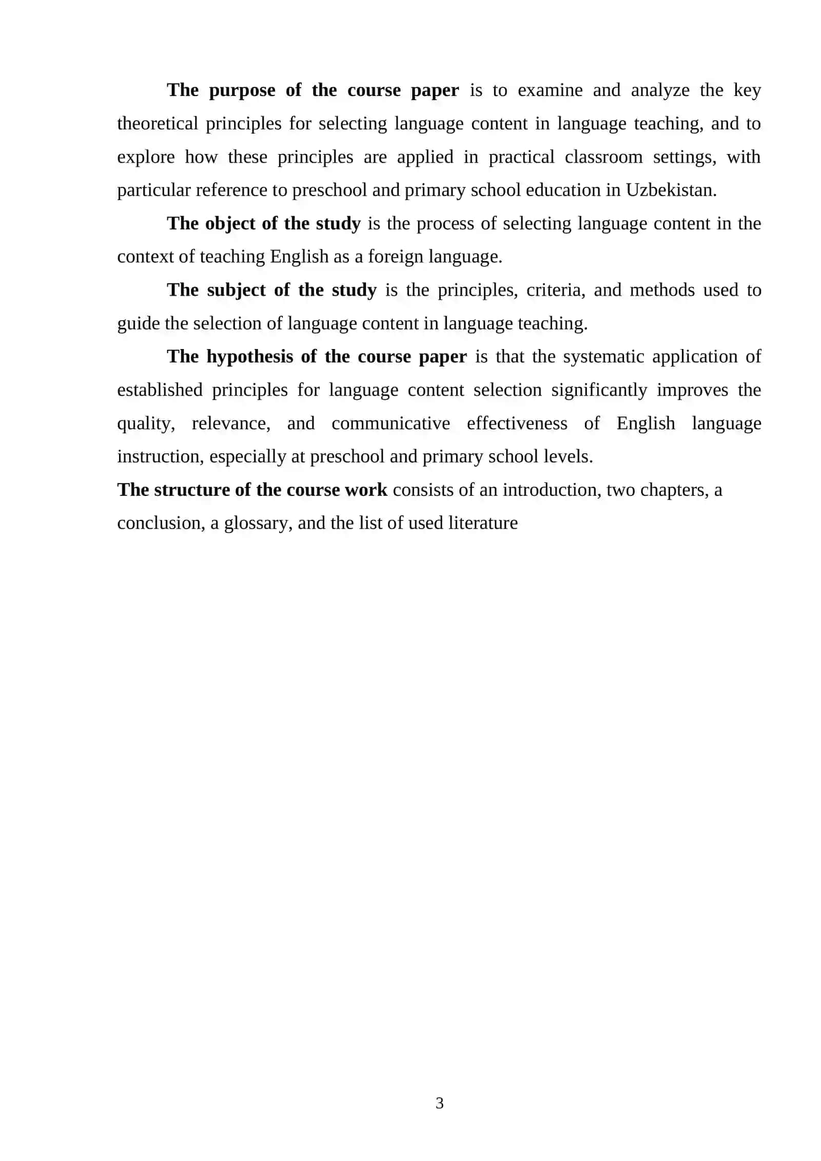 The principles for the selection of language content in language teaching 3