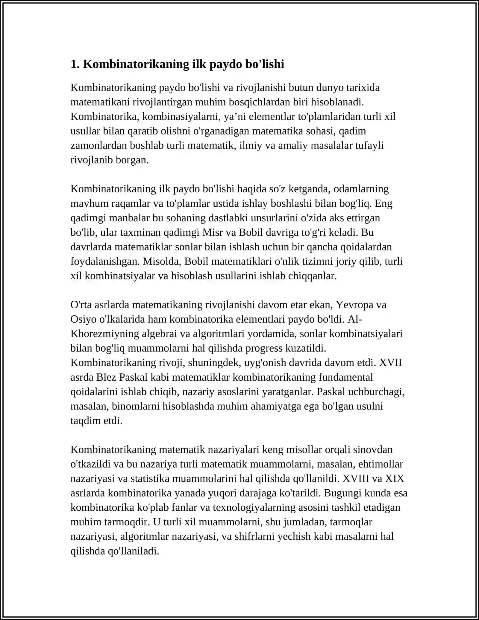 KOMBINATORIKA FANI RIVOJLANISH TARIXI 3