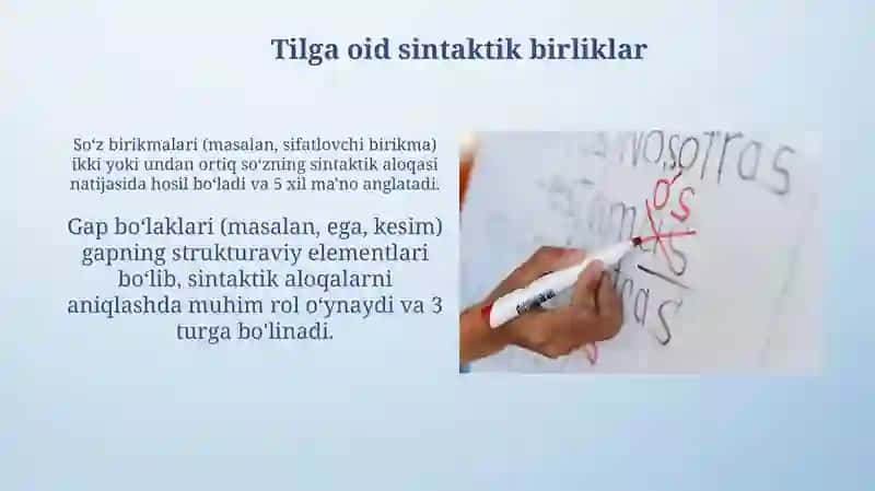 Tilga oid sintaktik birliklar, ilmiy matnyaratishxususiyatlari 3
