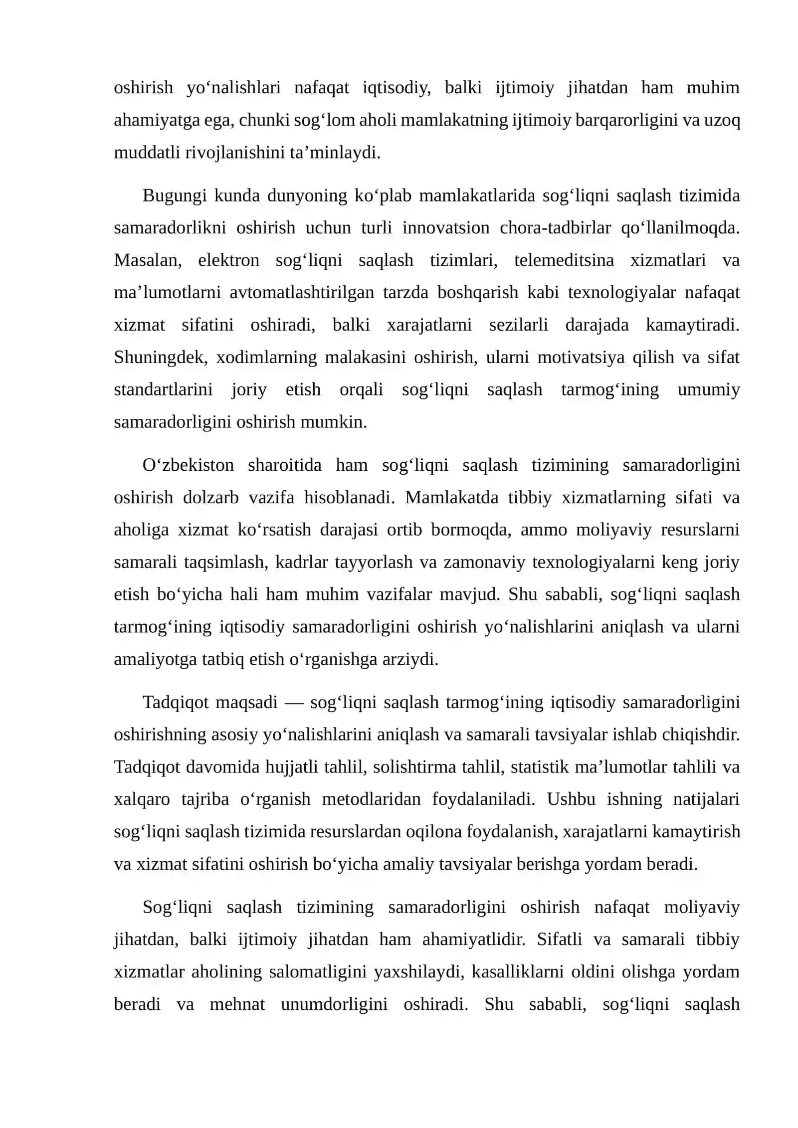 SOGʻLIQNI SAQLASH TARMOGʻINING IQTISODIY SAMARADORLIGINI OSHIRISH YO‘NALISHLARI 3
