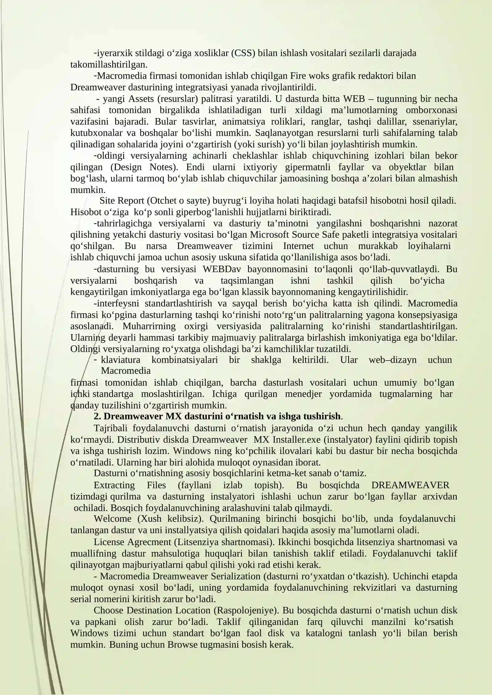 Dreamweaver dasturida web sahifa yaratish 3