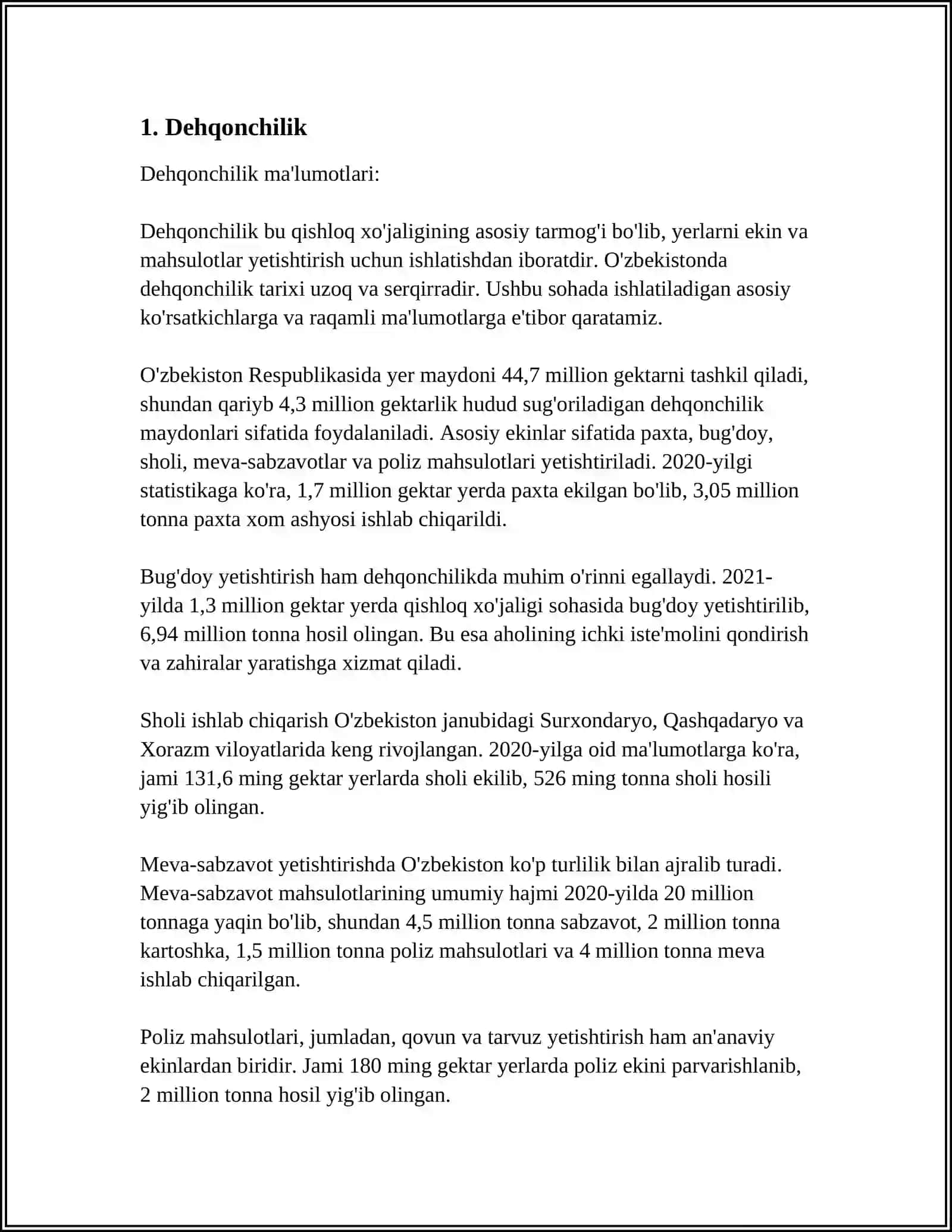 QISHLOQ XÕJALIGI SEKTORINING TARKIBIY TUZILISHI 3