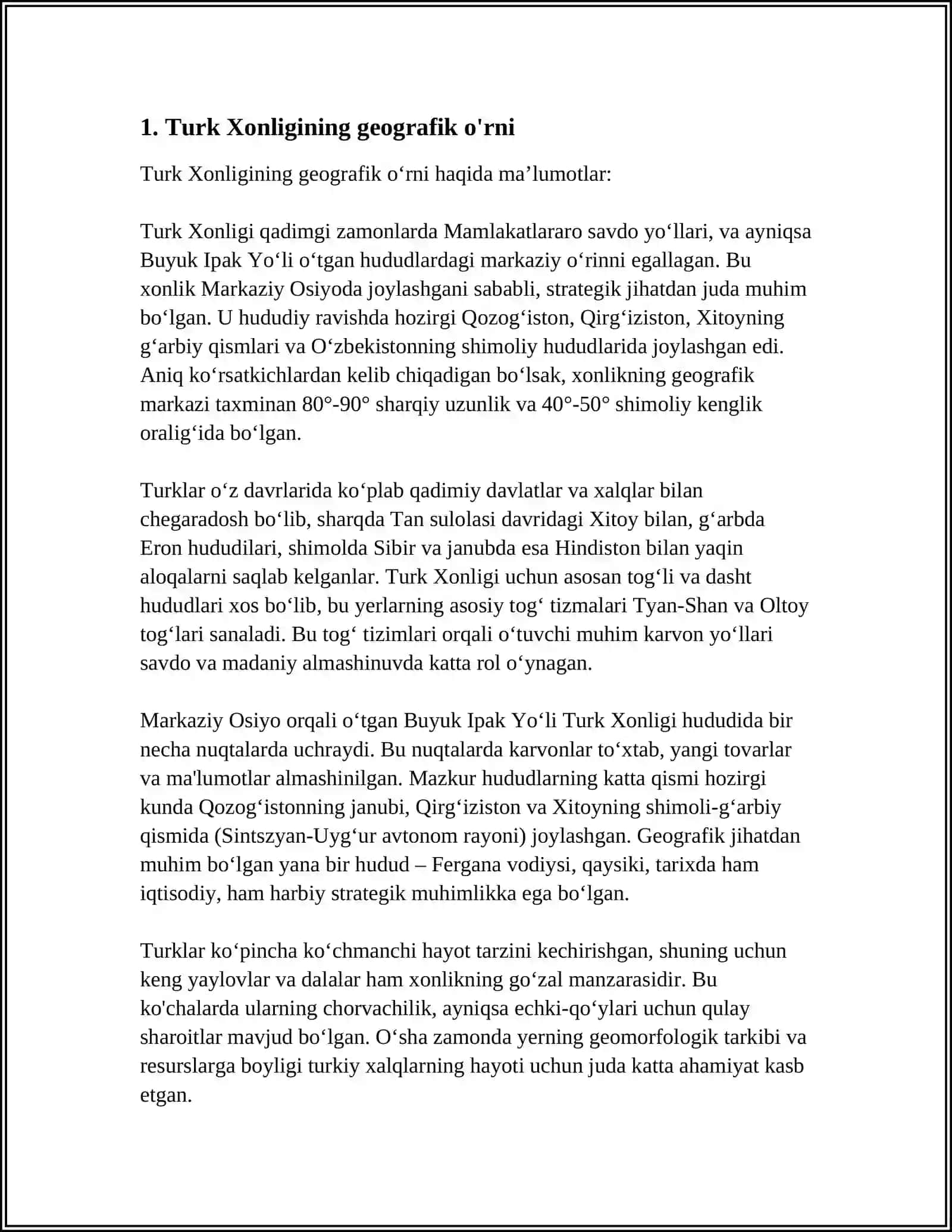 TURK XOQONLIGI QADIMGI XITOY VA HINDISTON BOYICHA XARITALAR VA MALUMOTLAR 3