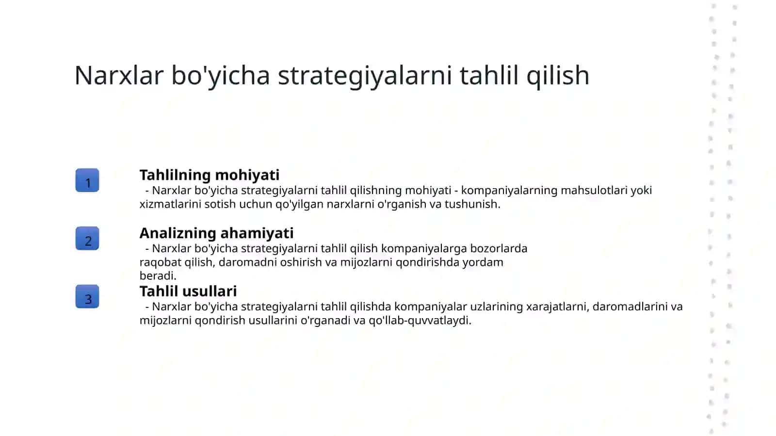 Narx oʻrnatish strategiyalari 3
