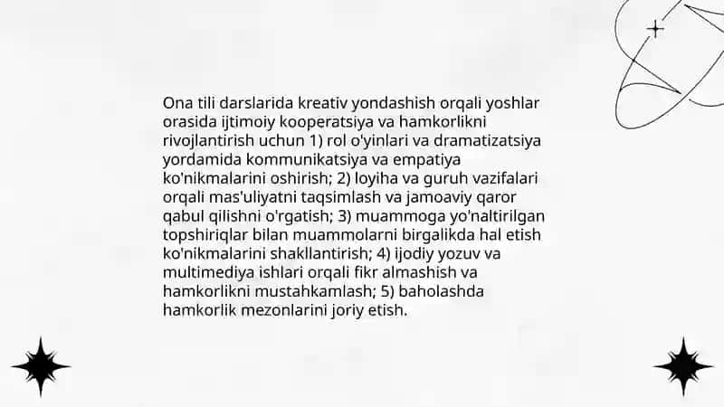 Ona tili darslarida kreativ yondashishning ijtimoiy pedagogik ahamiyati 3