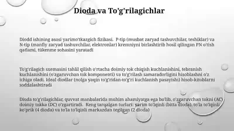 Yarim oʻtkazgichli asboblar mavzusiga doir mashq va masalalar 3