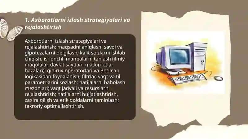 Axborotlarni izlash va elektron vositalarda yig‘ish kompetensiyasi 3