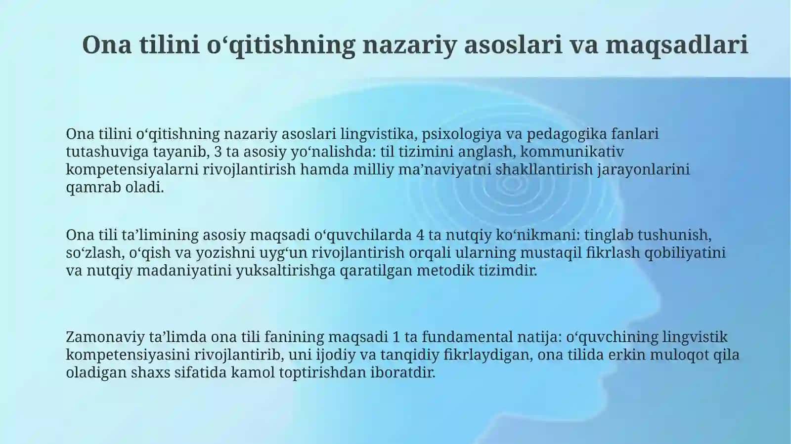 Ona tili fanini oʻqitishning maqsad va vazifalari 3
