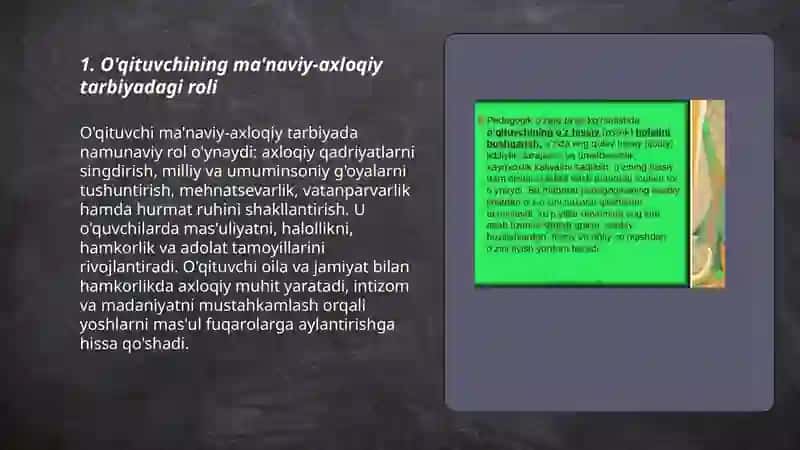 O'qituvchining jamiyatda tutgan o'rni 3