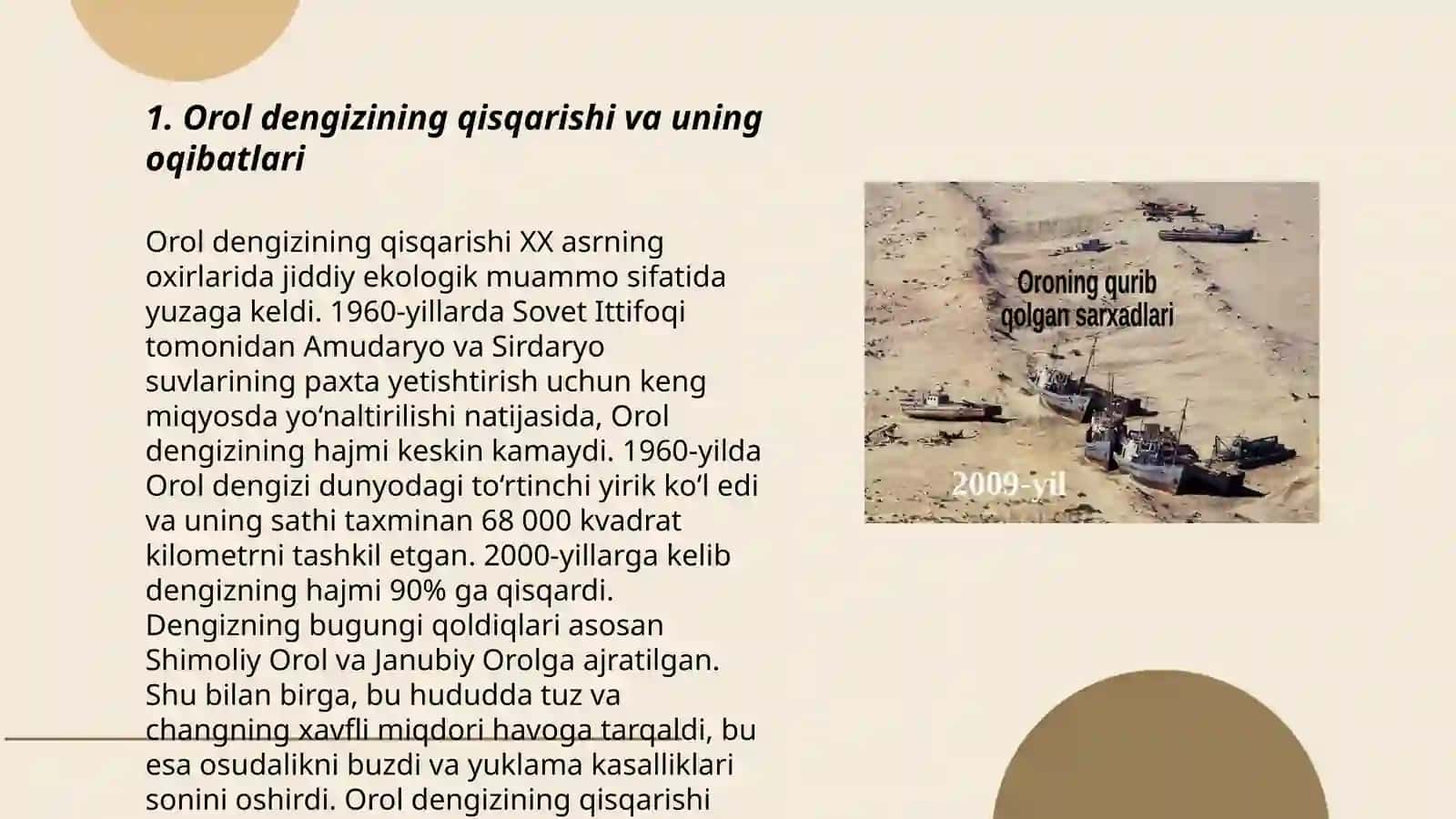 Orol dengizi va orolbo’yi hududining ekologik muammolari hamda ularning oldini olish 3