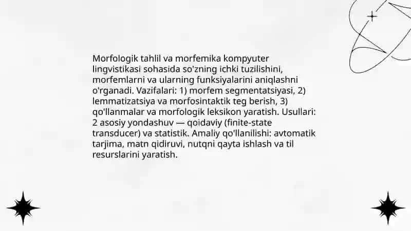 Kompyuter lingvistikasi fanining asosiy yo'nalishlari 3