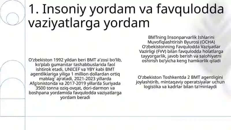O'zbekiston Respublikasining BMT bilan hamkorligi 3