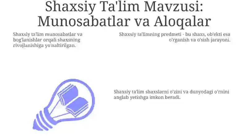 Shaxsiy Ta'lim 3