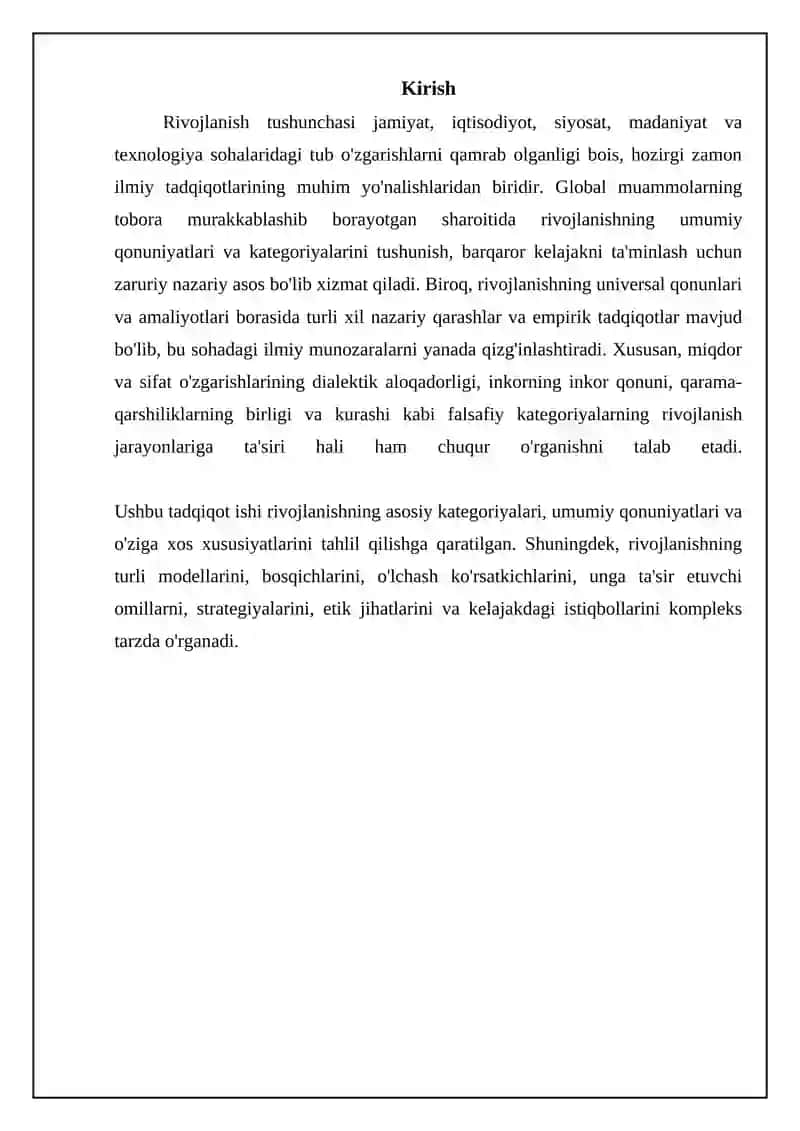 Rivojlanishning umumiy qonunlari va kategoriyalari 3