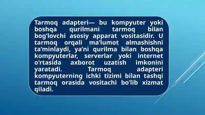 Tarmoq Adapterlari 3