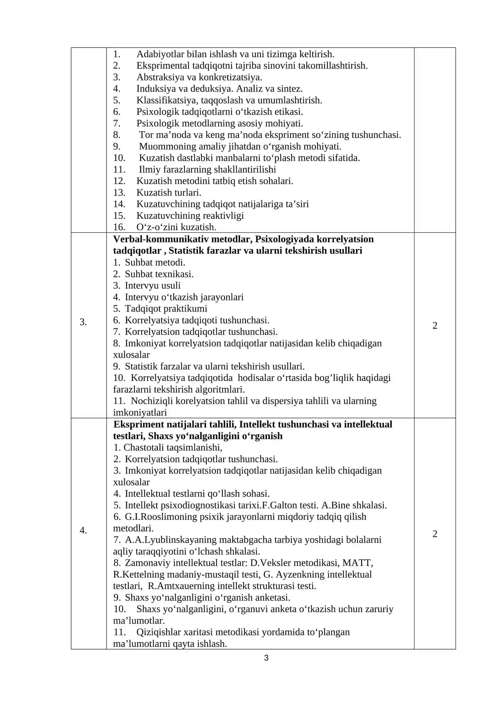 EKSPERIMENTAL PSIXOLOGIYA FANI BO‘YICHA SILLABUS 3