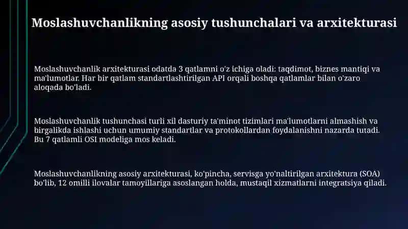 Moslashuvchanlikning asosiy tushunchalari va arxitekturasi 3