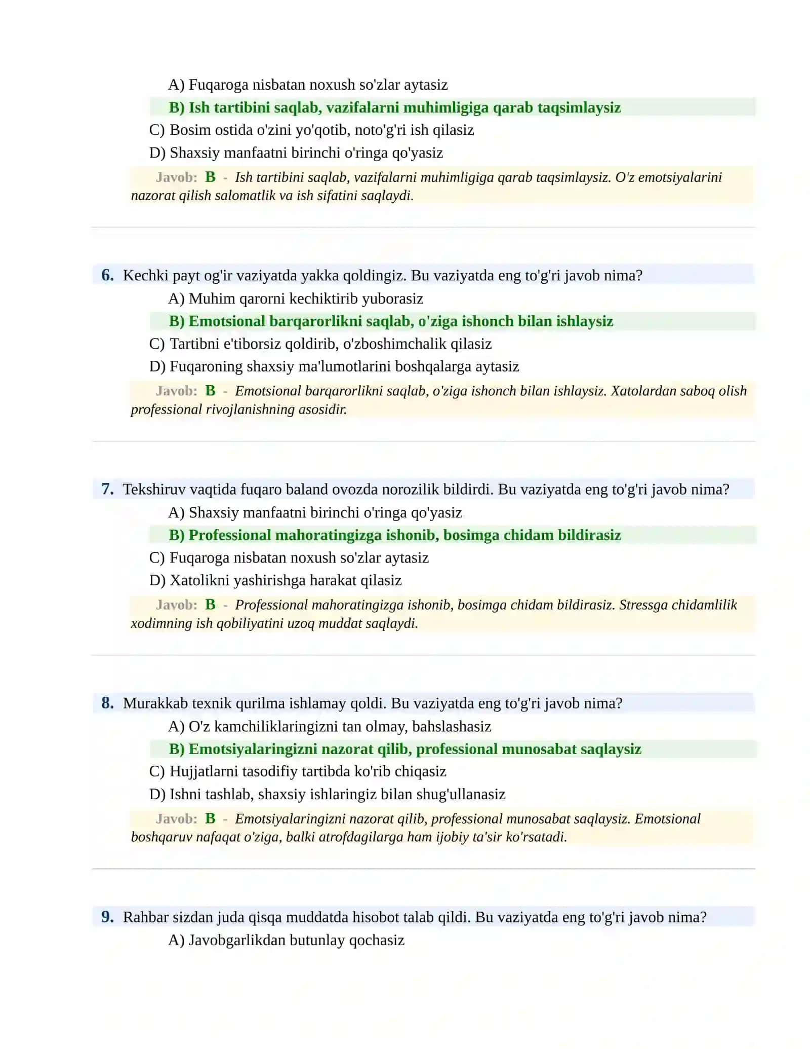 BOJXONA XIZMATIGA ISHGA KIRISH PSIXOLOGIK SINOV Testlari 3