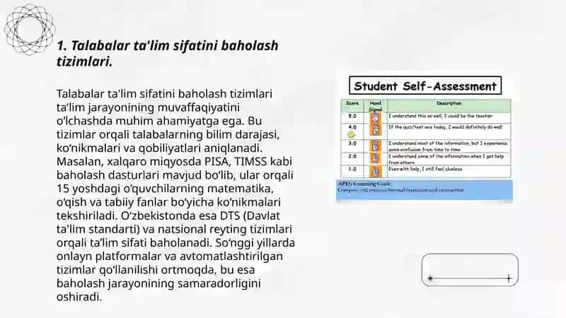 Talabalar ta'lim sifatini optimal baholashni tashkil etish yo’llarini tadqiq qilish 3