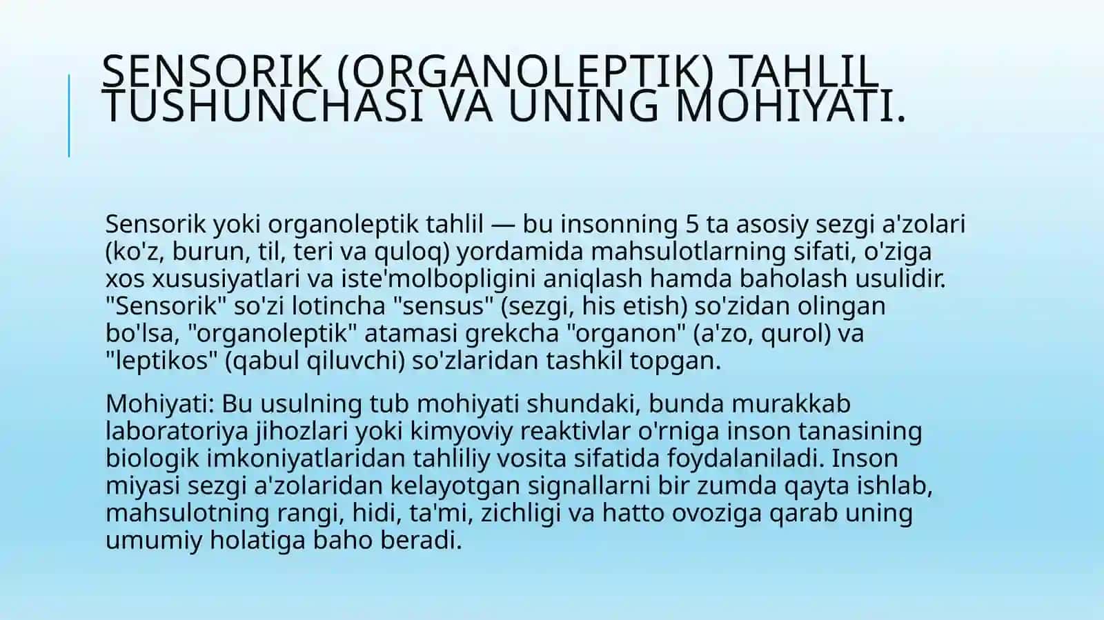 mahsulot sifatini sensorik usulda aniqlash 3