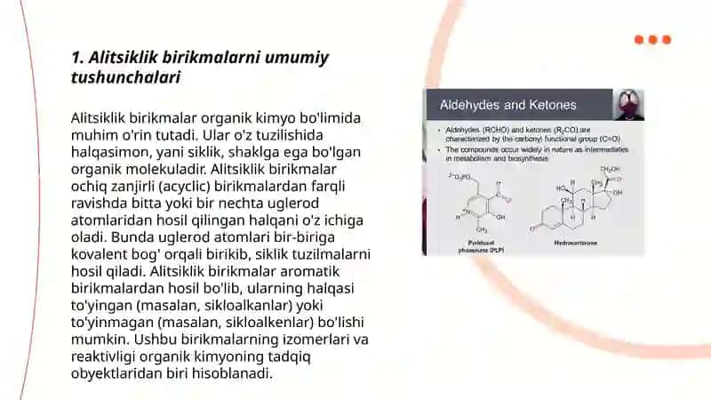 Alitsiklik noizoprenoid birikmalar. Siklopentan va siklogeksan hosilalari. 3
