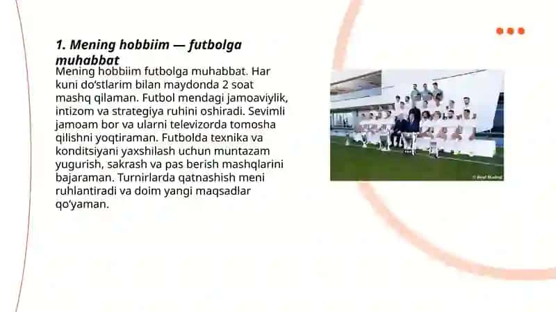Mening hobbiim — futbolga muhabbat 3