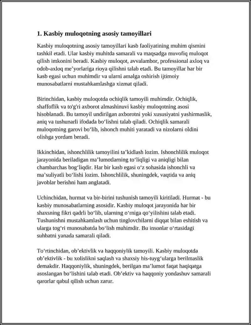 KASBIY MULOQOT USLUBIYATI VA QOIDALAR 3