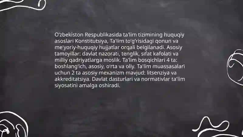 Oʼzbekiston Respublikasida ta'lim tizimi 3