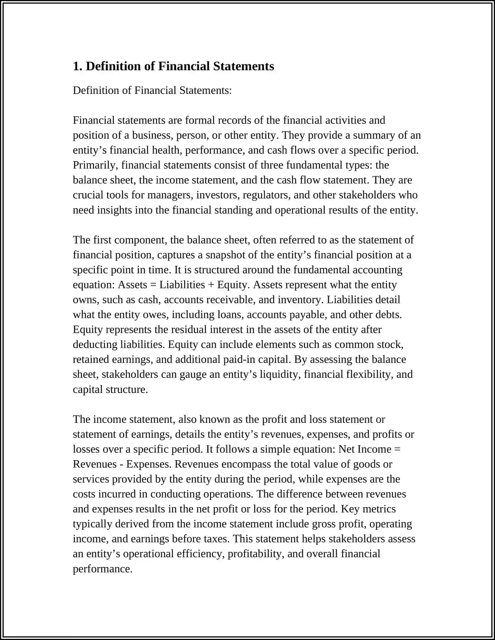 INTRODUCTION TO FINANCIAL STATEMENTS 3