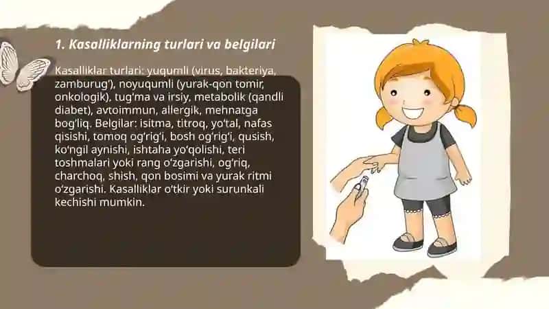 Kasalliklar. Karantin. Gigiyena. Immunitet. Sogʻlom turmush tarzi. Toʻgʻri ovqatlanish. 3