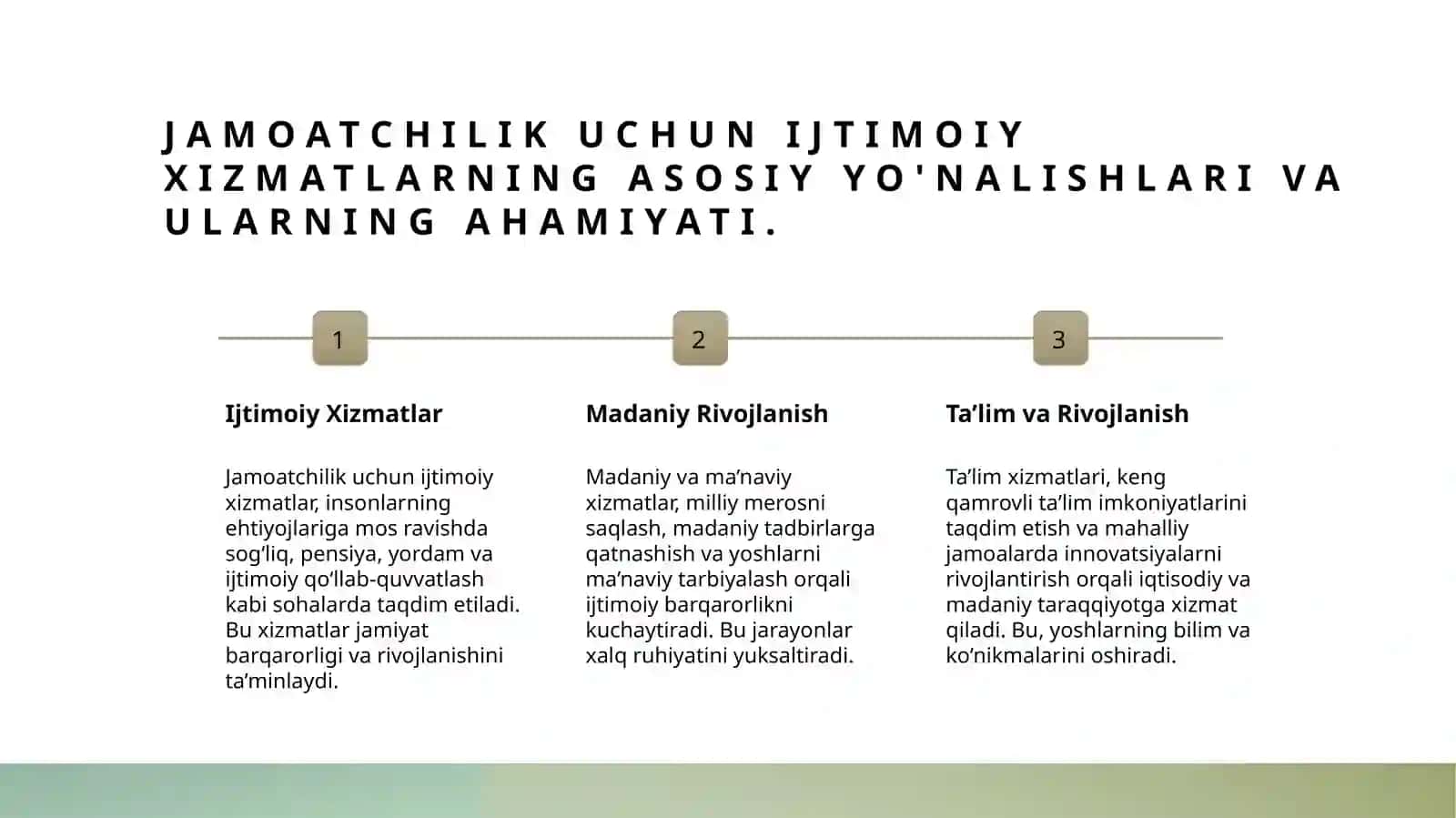 Aholiga ijtimoiy madaniy marifiy xizmat koʻrsatish 3