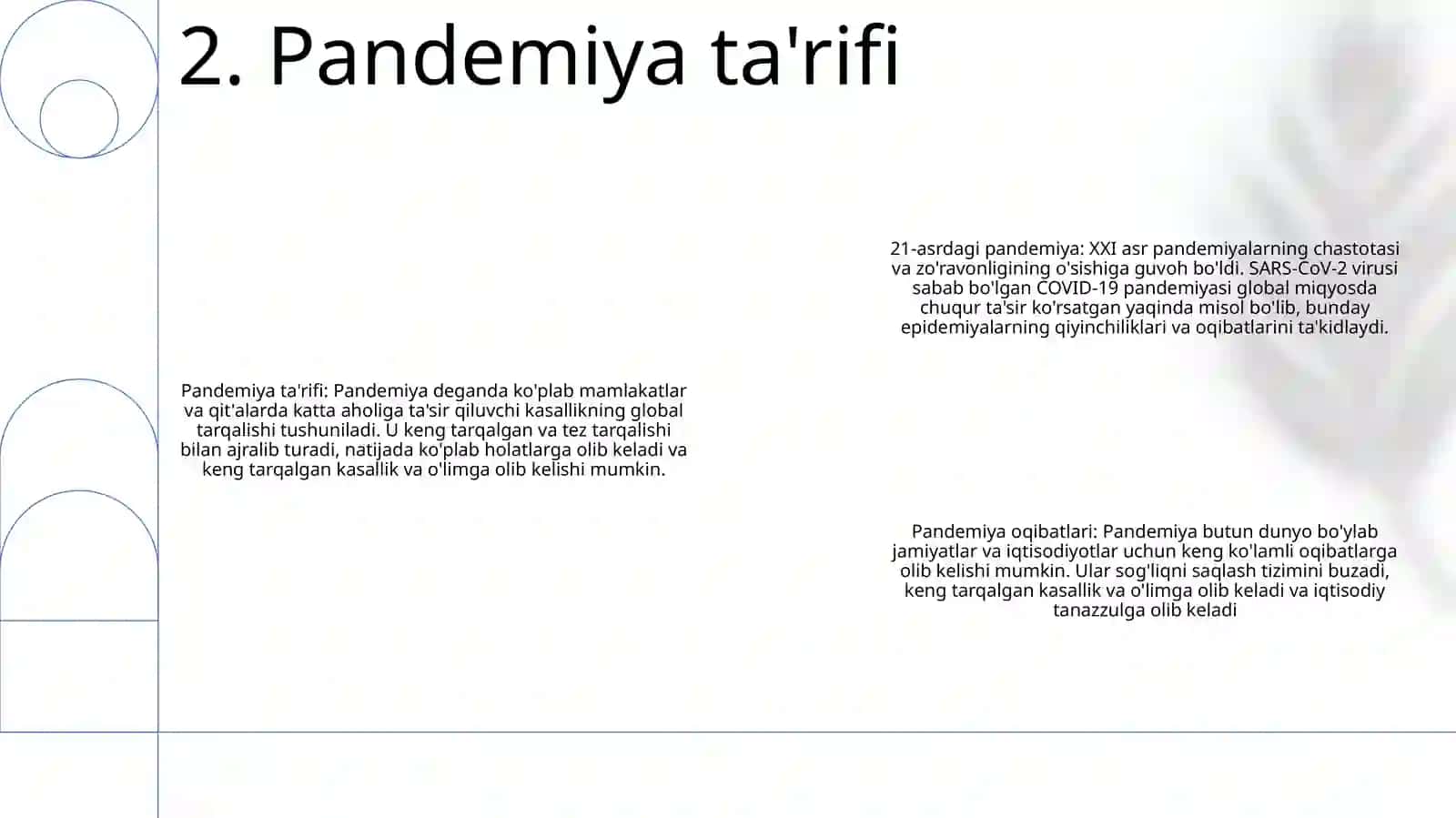 Pandemiya- Xxi Asrning Global Muammosi Va Uning Oqibatlari 3