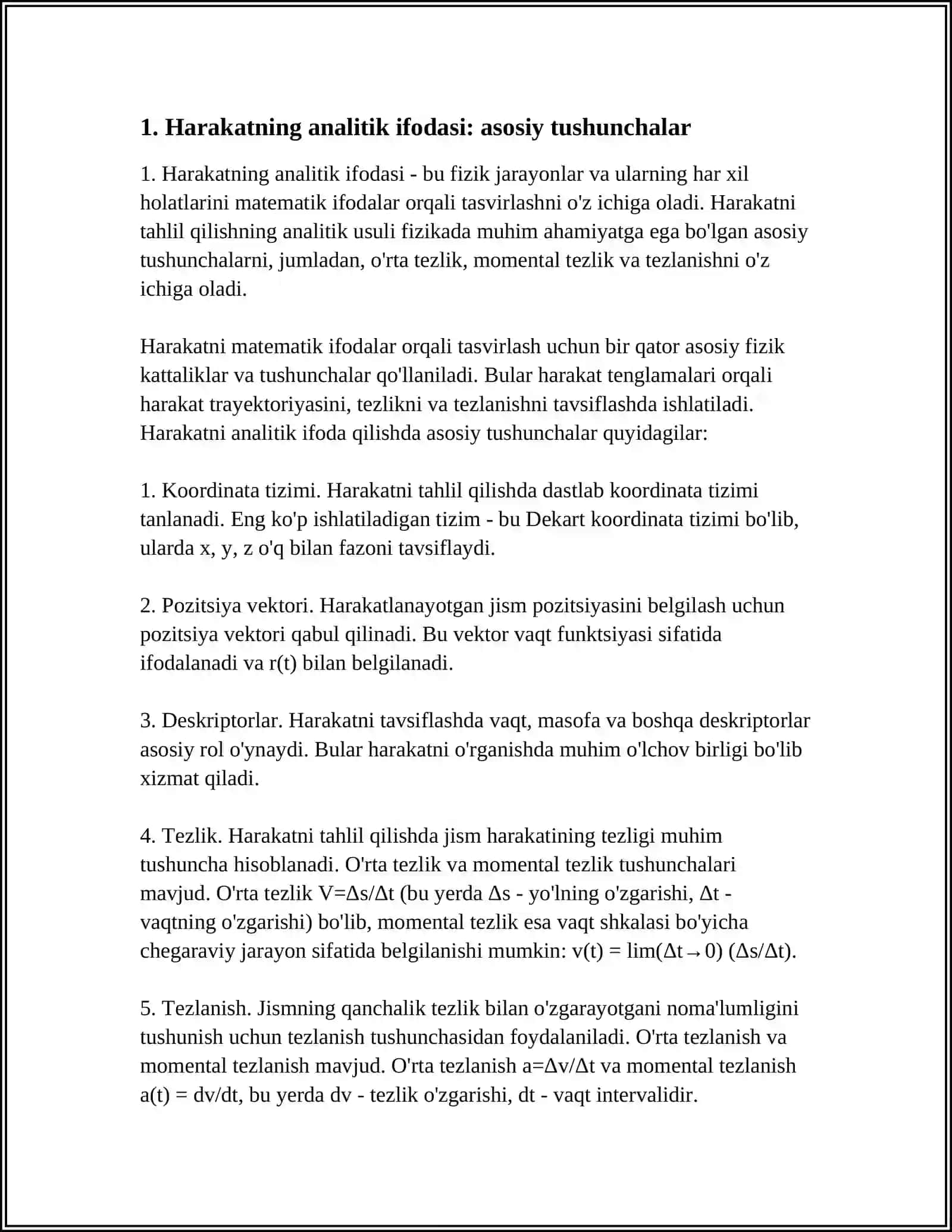 HARAKATNING ANALITIK IFODASI 3