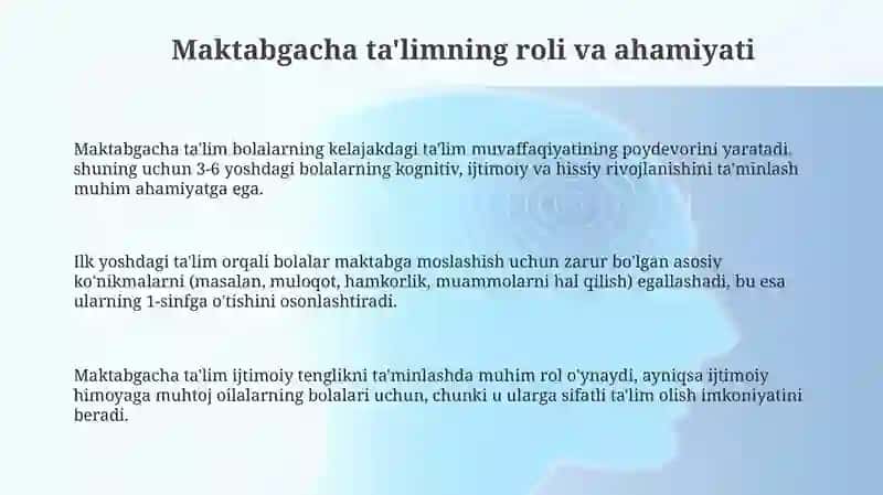 Maktabgacha ta'lim zamonaviy rivojlanish tendensiyalari 3