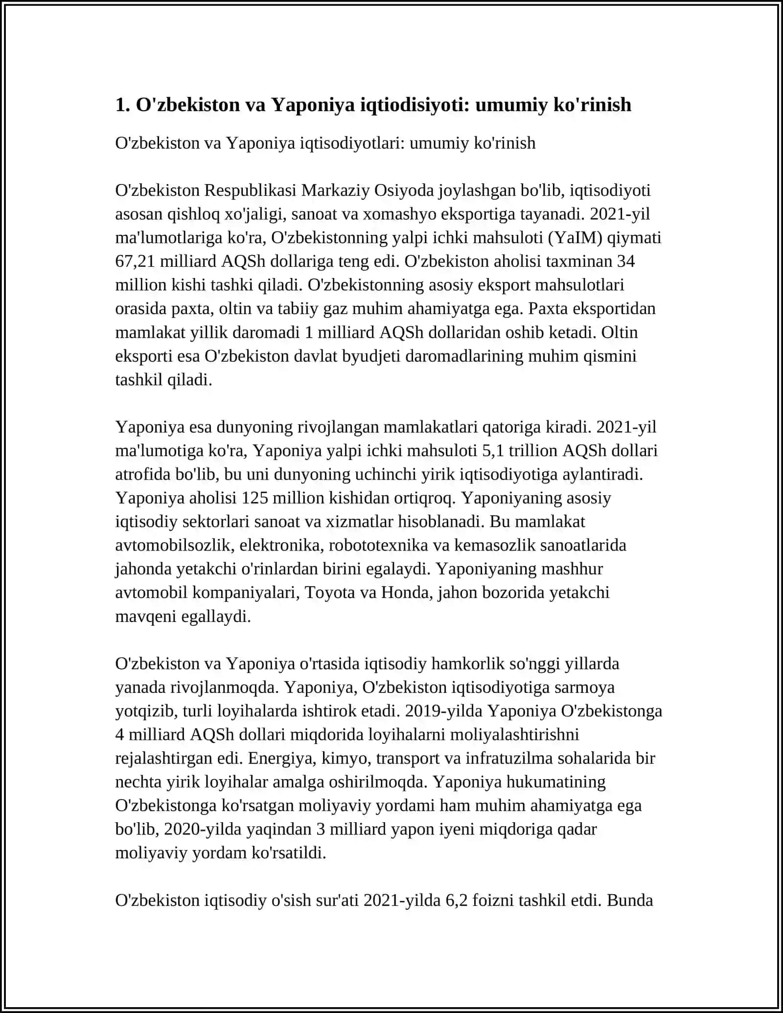 O'ZBEKISTON IQTISODIYOTIDA YAPONIYA TAJRIBASI 3