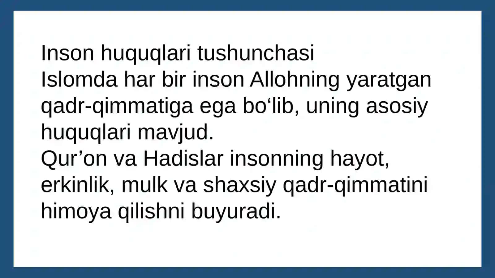 Islomda inson huquqlari himoyasi, ijtimoiy tenglik, adolat va tolerantlik 3