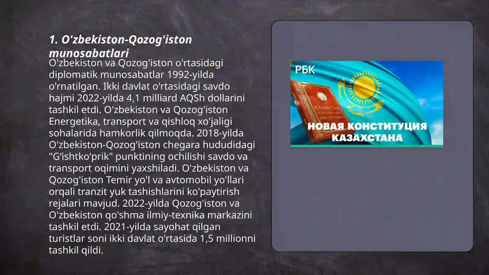 O'zbekiston-Qozog'iston munosabatlari 3