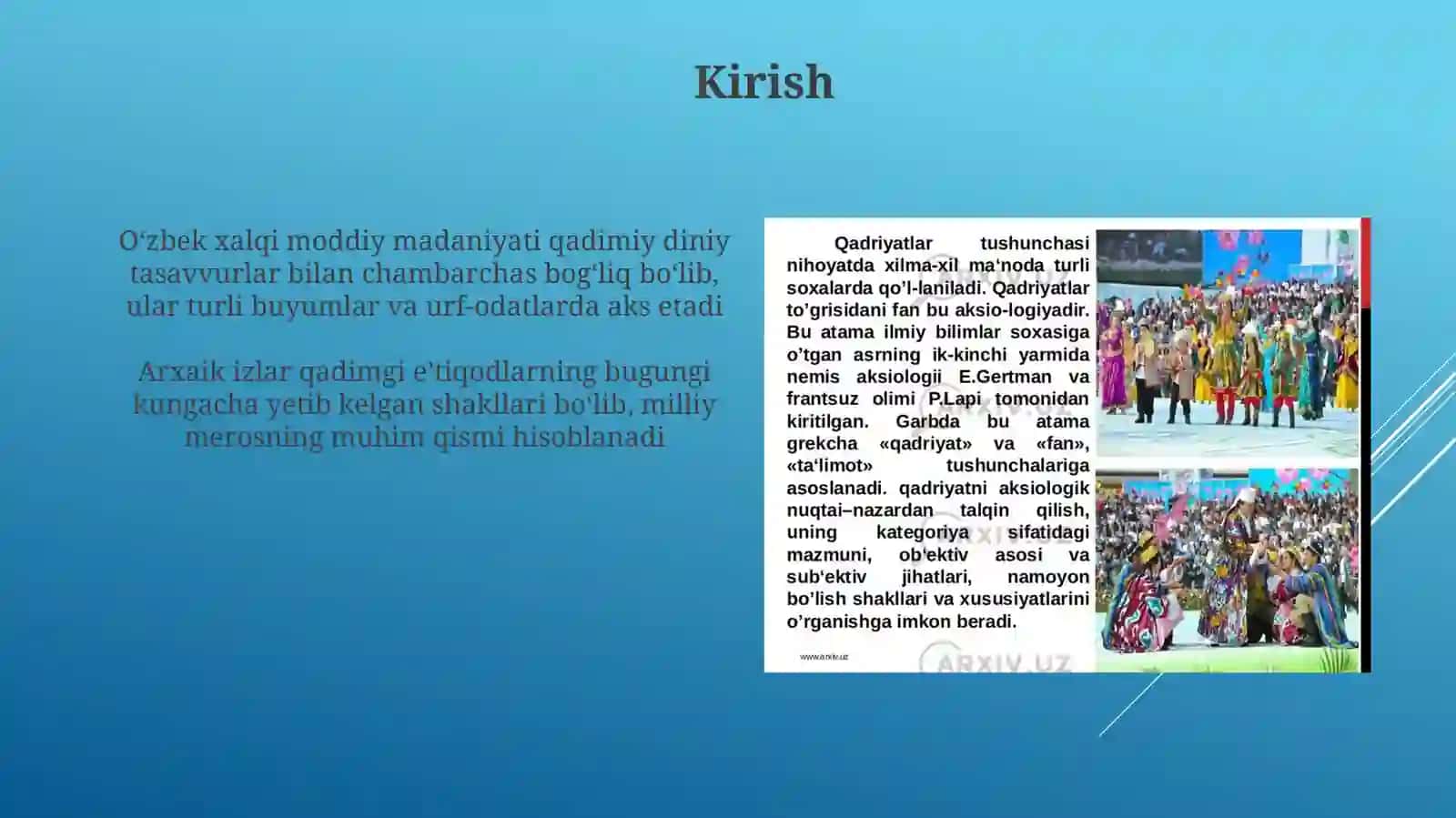 Oʻzbek xalqi moddiy madaniyatida qadimiy diniy tasavvurlar va qarashlarning arxaik izlari 3