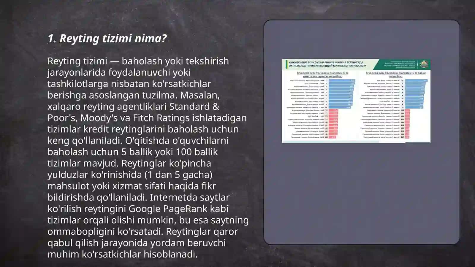 Oʻquvchilarning bilim, koʻnikma va malakalarini baholashning reyting tizimi 3
