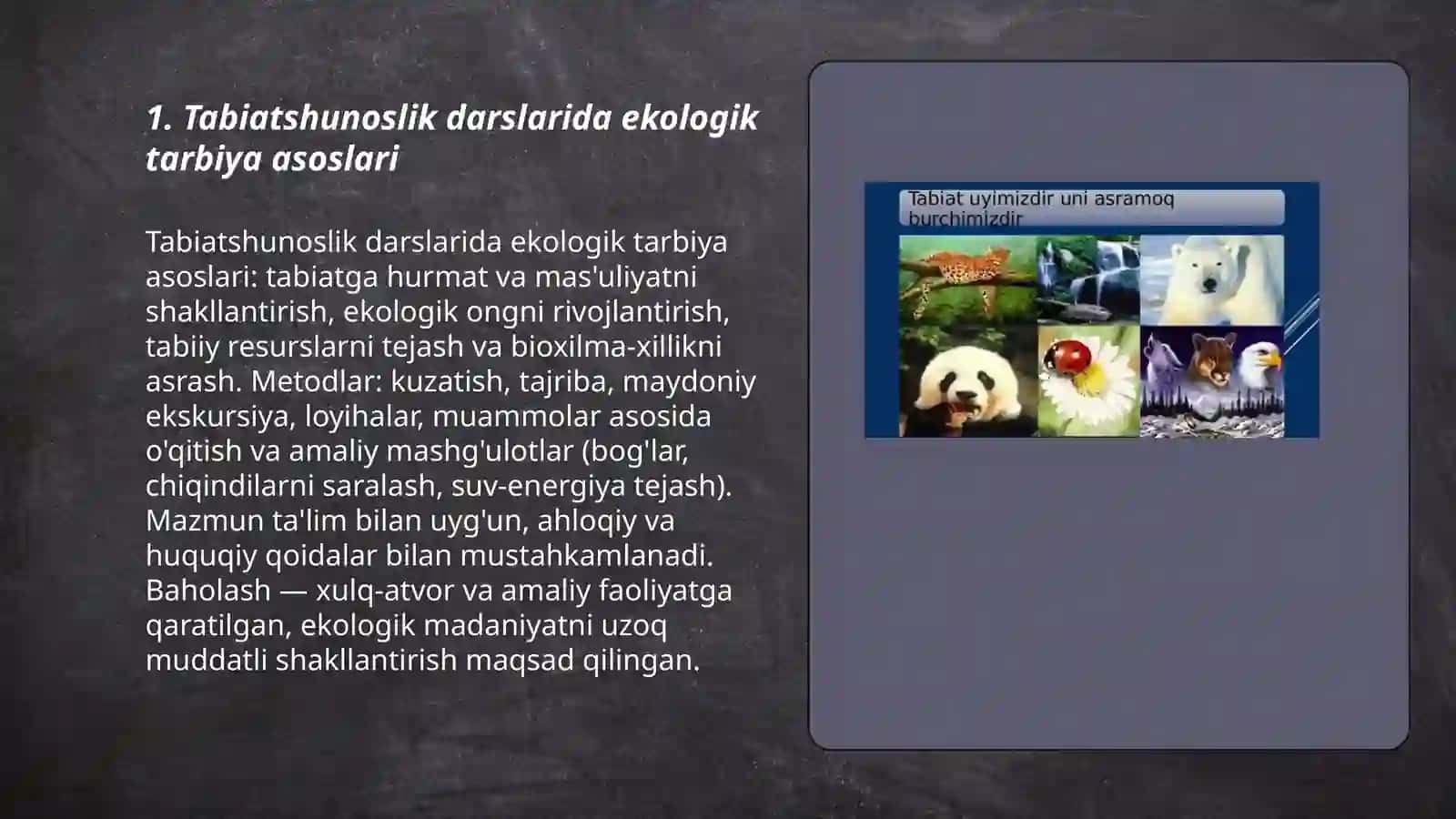 Tabiatshunoslik darslarida ekologik tarbiya asoslari 3