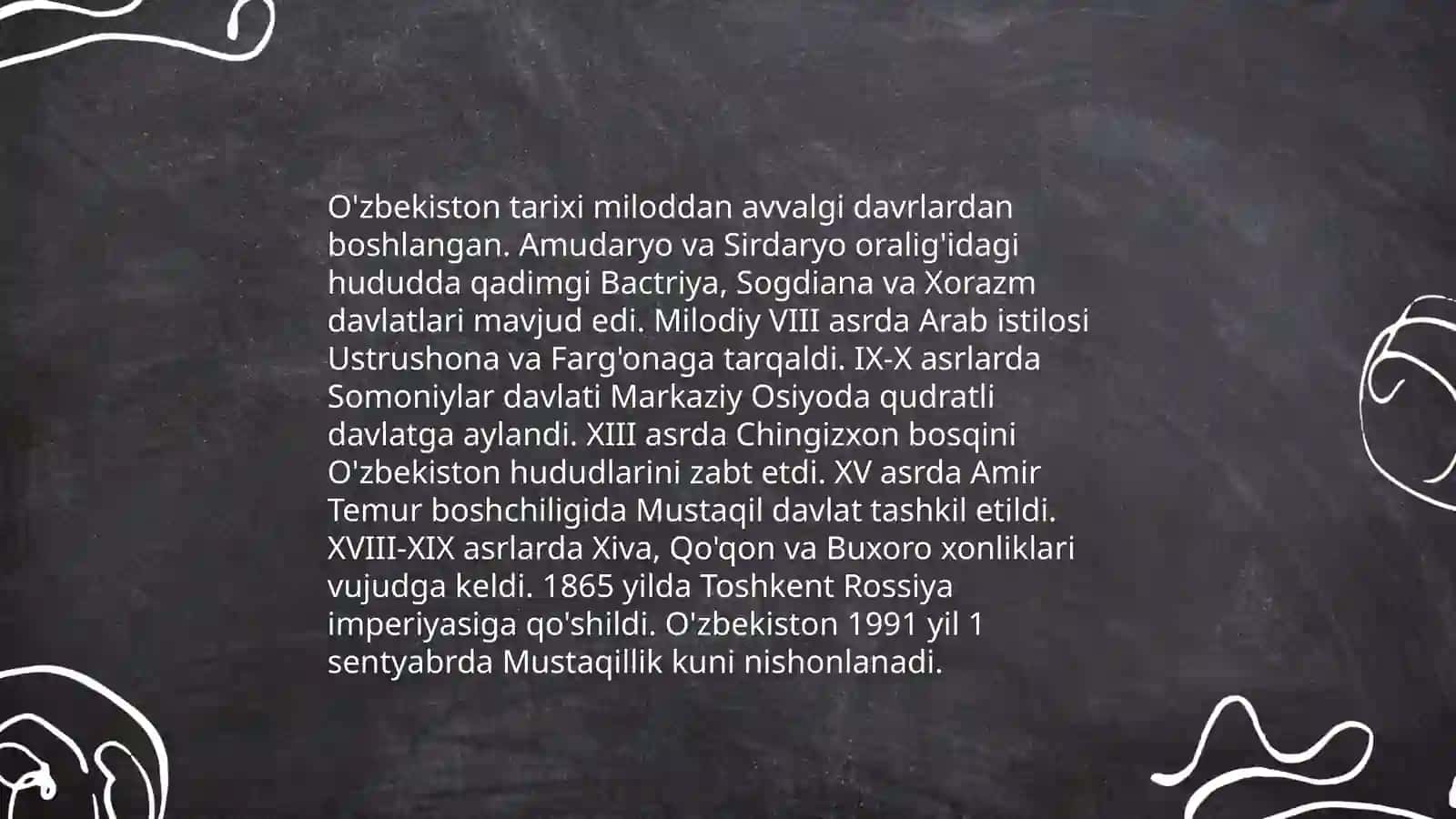 O'zbekiston Tarixi Slaydi 3