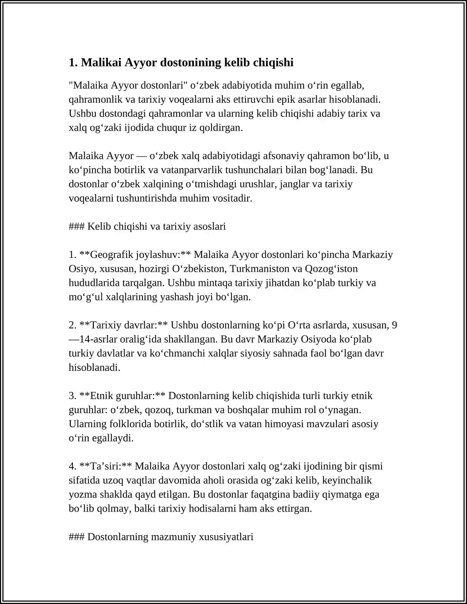 MALIKAI AYYOR DOSTONI HAQIDA 3
