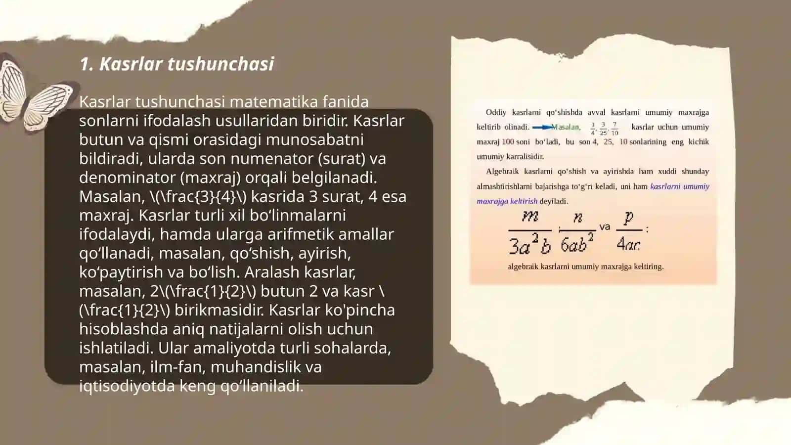Kasrlar tushunchasi 3