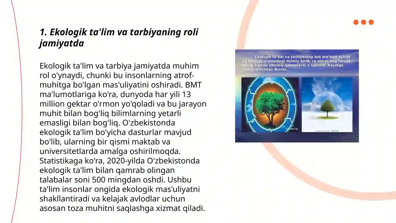 Ekologik talim tarbiya mavzusi haqida taqdimot 3