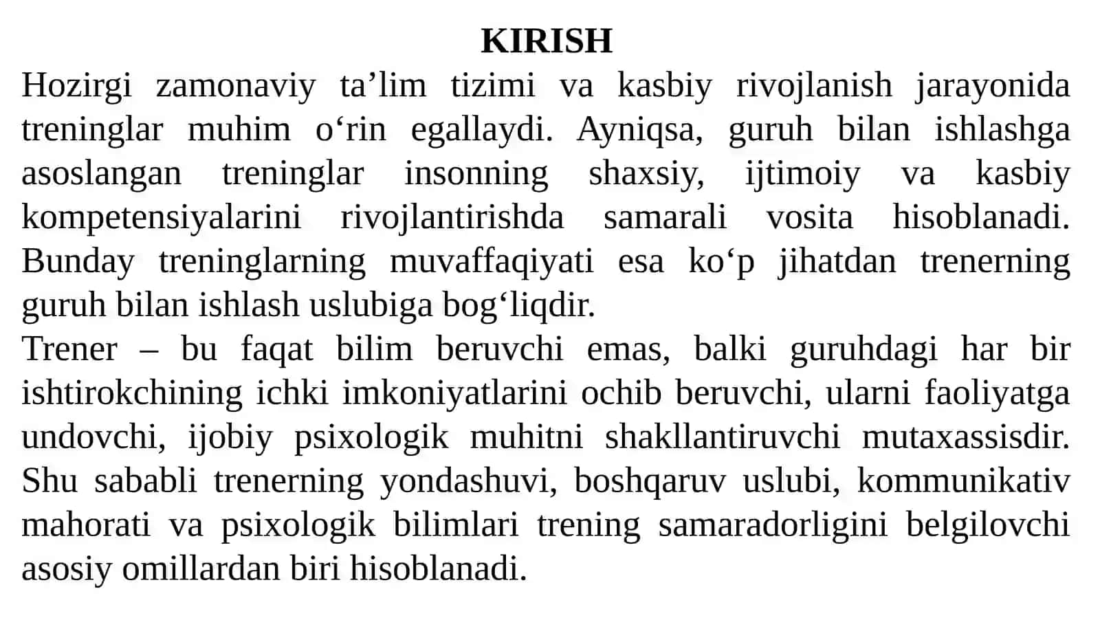 Trenerning guruhda ishlash uslubi 3